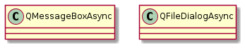 @startuml
class QMessageBoxAsync
class QFileDialogAsync
@enduml

